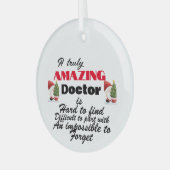 Dokter pensioen Kerstmis Glas Ornament (Voorkant links)