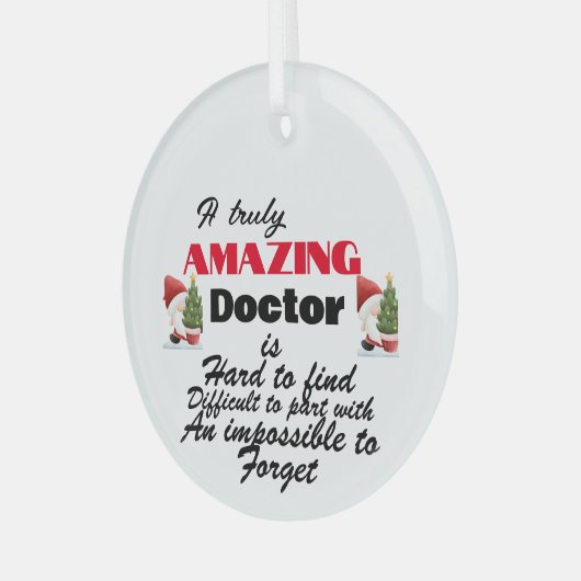 Dokter pensioen Kerstmis Glas Ornament (Voorkant links)