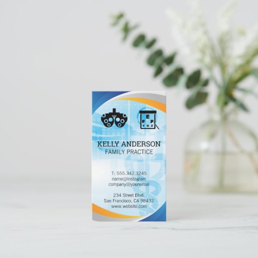 dokter | Praktijk MD | Optometrist iconen Visitekaartje (Staand voorkant)