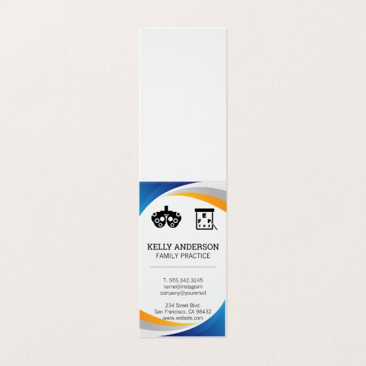 Dokter | Praktijk MD | Optometrist Visitekaartje (Buitenkant ongevouwen)