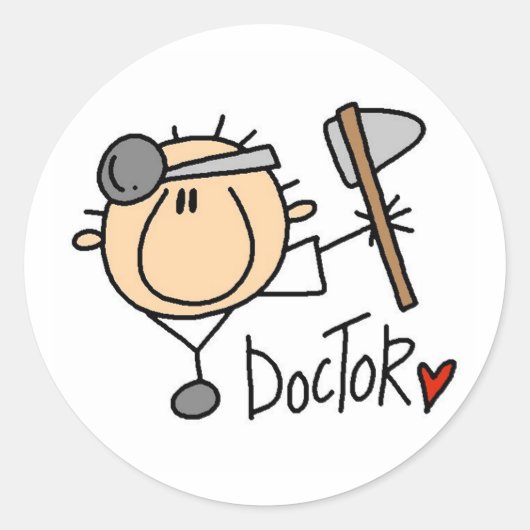 Dokter Ronde Sticker (Voorkant)