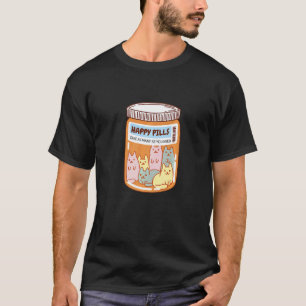 Dokter Schrijft Kitten Kat Gelukkige Pillen Fles J T-shirt