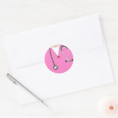 Dokter Scrubs Ronde Sticker (Envelop)