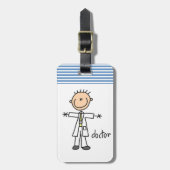 Dokter Stick Figure Bagagelabel (Voorkant verticaal)
