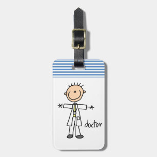 Dokter Stick Figure Bagagelabel