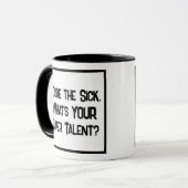 Dokter Super Talent. Mok met twee toonkoffie (Voorkant links)