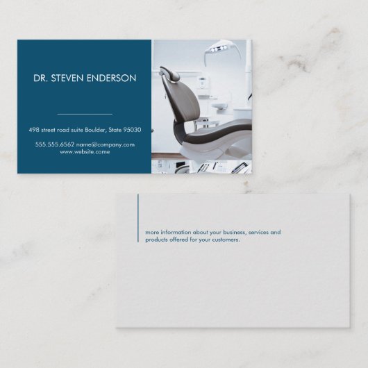 dokter | tandartsstoel visitekaartje (Voorkant / Achterkant)