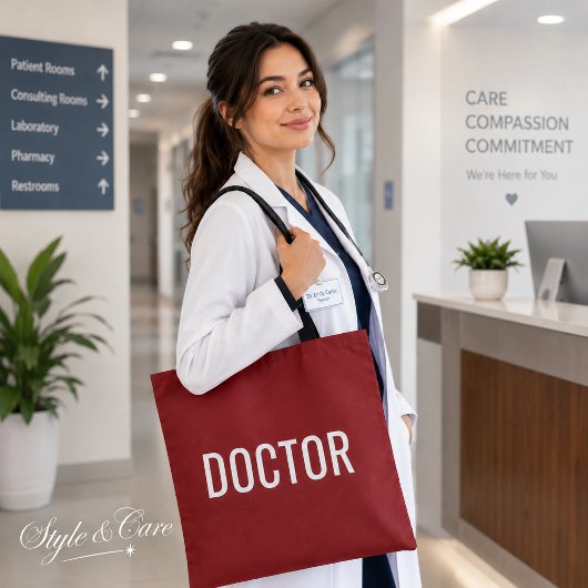 Dokter Tekst Statement Aanpasbaar Wit Tote Bag