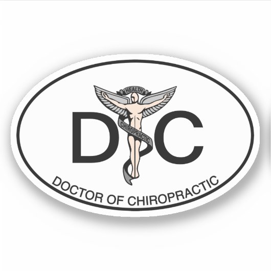Dokter van Chiropractie met Embleem Ovale Sticker (Voorkant)