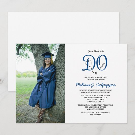 Dokter van Osteopathische Geneeskunde afstuderen Kaart (Voorkant / Achterkant)
