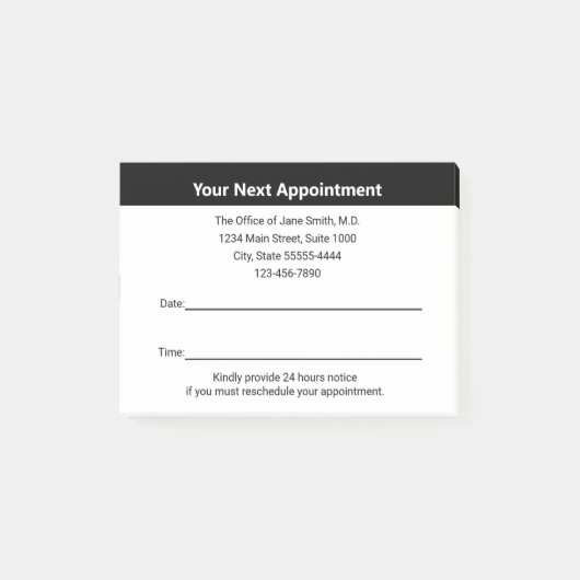 Dokter van uw volgende afspraak herinnering post-it® notes (Voorkant)