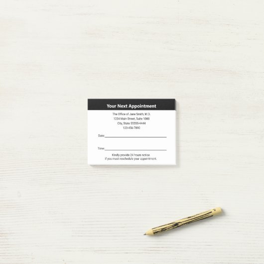 Dokter van uw volgende afspraak herinnering post-it® notes (Op bureau)