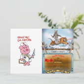 Dokter varken met spuit in de hand | kies voor de  kaart (Staand voorkant)