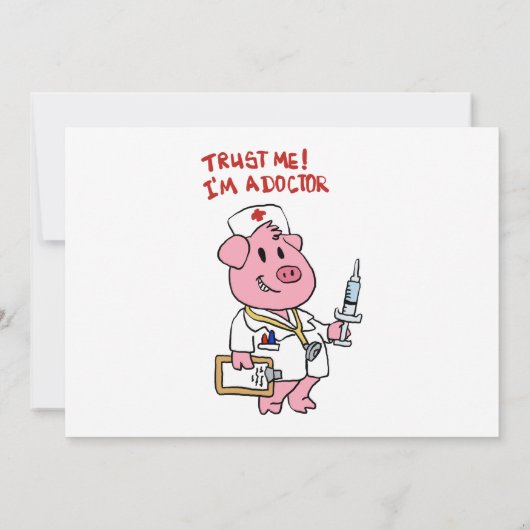 Dokter varken met spuit in de hand | kies voor de kaart (Achterkant)