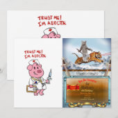 Dokter varken met spuit in de hand | kies voor de  kaart (Voorkant / Achterkant)