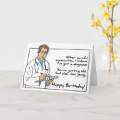 Dokter Verjaardag Kaart (Gele Bloem)