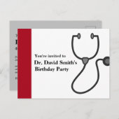 Dokter verjaardag uitnodiging briefkaart (Voorkant / Achterkant)