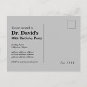 Dokter verjaardag uitnodiging briefkaart (Achterkant)