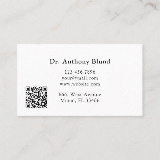 Dokter verloskundige gynaecoloog OBGYN Visitekaartje (Achterkant)