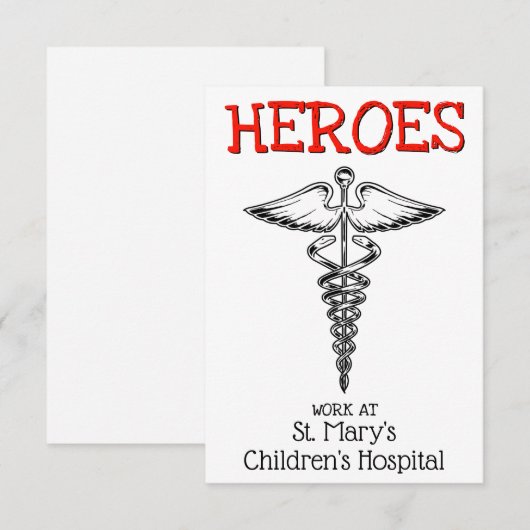 Dokter Verpleegkundige Medisch Symbool Verpleegkun Bedankkaart (Voorkant / Achterkant)