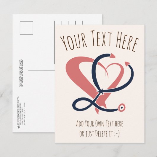 Dokter, verpleegkundige, paramedicus, spoedgeschen briefkaart (Voorkant / Achterkant)