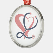 Dokter, verpleegkundige, paramedicus, spoedgeschen metalen ornament (Links)