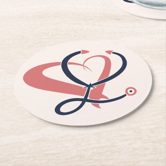 Dokter, verpleegkundige, paramedicus, spoedgeschen ronde kartonnen onderzetter (Gebogen)