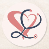 Dokter, verpleegkundige, paramedicus, spoedgeschen ronde kartonnen onderzetter (Voorkant)