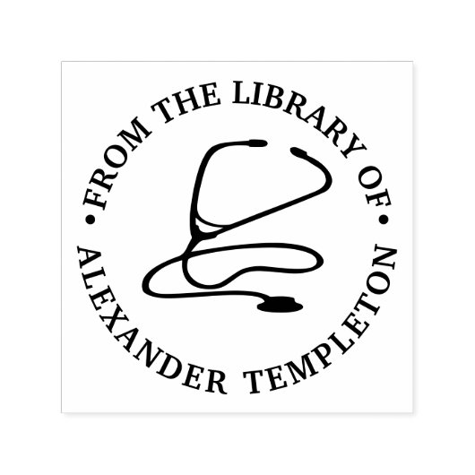 Dokter Verpleegkundige Stethoscoop "Uit de bibliot Zelfinktende Stempel (Design)