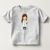 Dokter, verpleegster, stethoscoop, laklaag, bruin  kinder shirts (Voorkant)