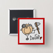 Dokter Vierkante Button 5,1 Cm (Voorkant /achterkant)
