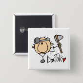 Dokter Vierkante Button 5,1 Cm (Voorkant /achterkant)