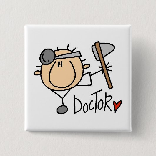 Dokter Vierkante Button 5,1 Cm (Voorkant)