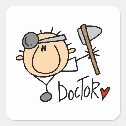 Dokter Vierkante Sticker (Voorkant)