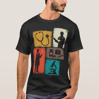 Dokter Vintage Collage Medische Mannen Arts Chirur T-shirt