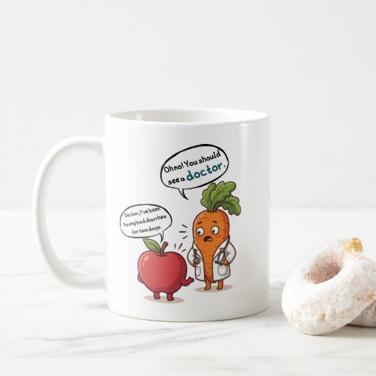 Dokter Wortel met zijn eerste patiënt Koffiemok (Met donut)