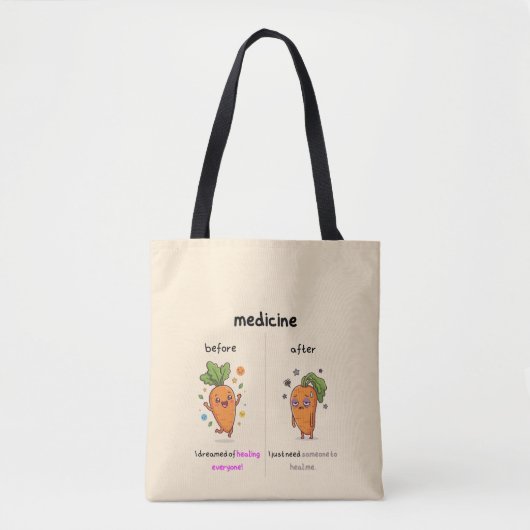 Dokter Wortel Voor & Na de Medicijnen - boodschapp Tote Bag (Voorkant)