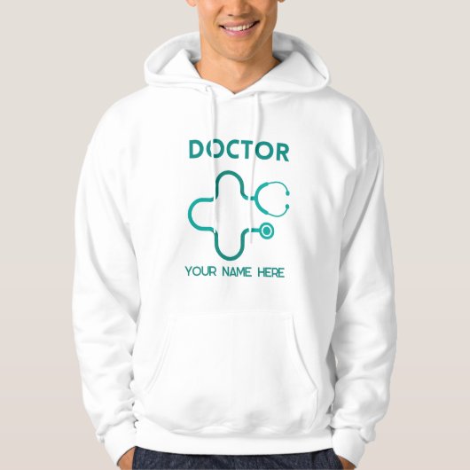 dokter, zet jouw naam in een hoed hoodie (Voorkant)