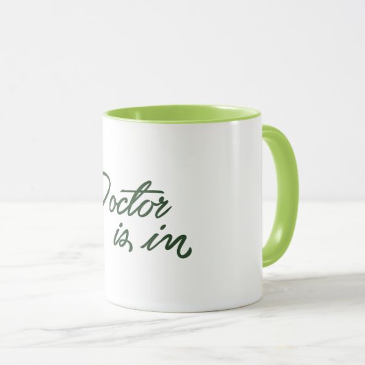 Dokter zit in medische woordspeling grappige mok (Voorkant rechts)