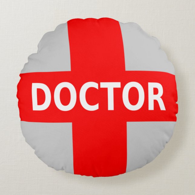 Dokterlogo Rond Kussen (Voorkant)