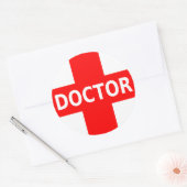 Dokterlogo Ronde Sticker (Envelop)