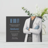 Dokters Afstudeer Foto Feest Uitnodiging (Staand voorkant)