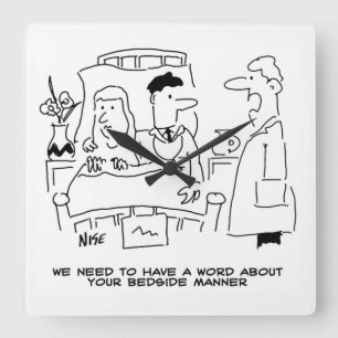 Dokter's Bedside Manier Niet Klopt. Medisch Vierkante Klok