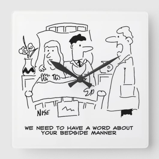 Dokter's Bedside Manier Niet Klopt. Medisch Vierkante Klok (Voorkant)