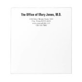 Dokter's Kantoor Zwart-wit Adres Telefoon Notitieblok (Voorkant)