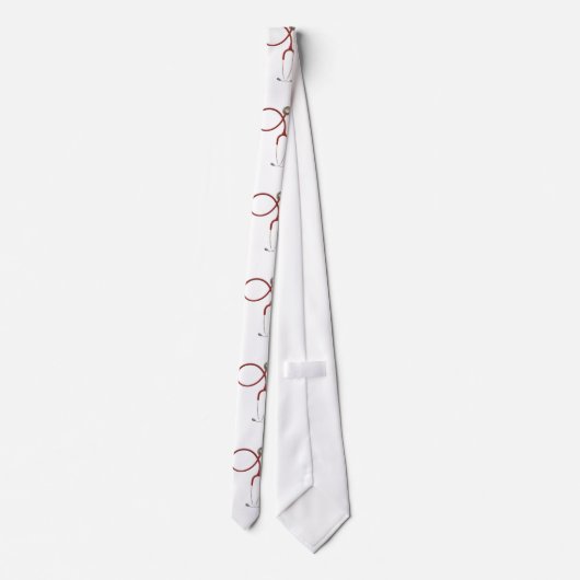 Dokters Necktie met Stethoscoop in Wit Stropdas (Achterkant)