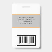 Dokters- of verpleegkundige naam Badge Scanner Cod (Achterkant)