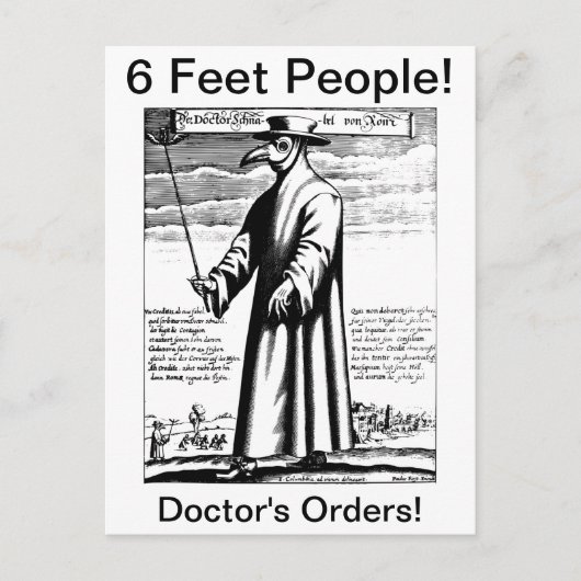 Dokter's Pest Mask Briefkaart (Voorkant)