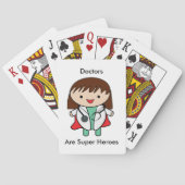 Dokters Super Hero Vrouw Funny Kawaii Pokerkaarten (Achterkant)