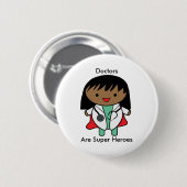 Dokters Super Heroes Zwart Vrouw Personaliseren Ronde Button 5,7 Cm (Voorkant /achterkant)